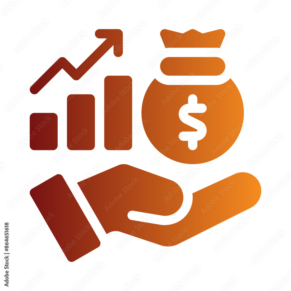 profit growth flat gradient icon profit growth flat gradient icon