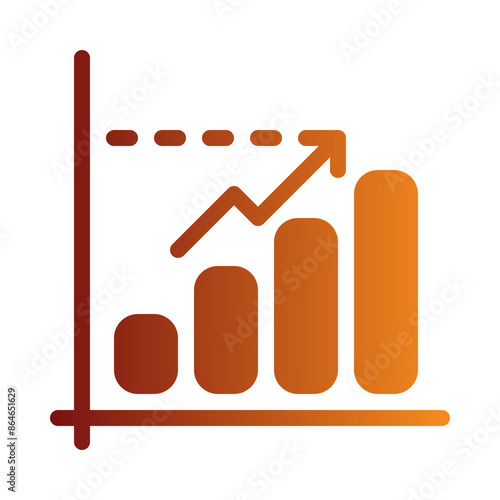 sales amount flat gradient icon