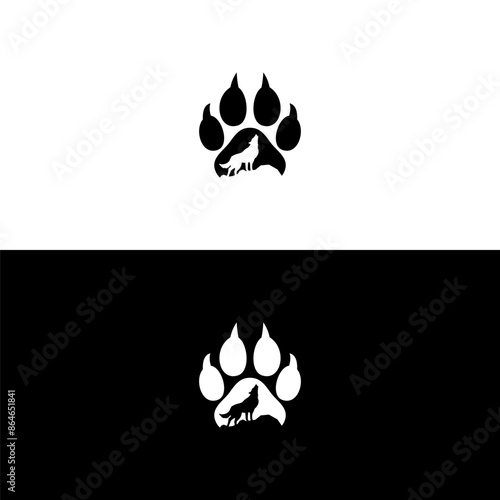 Illustration silhouette of Black Wolf.coyote