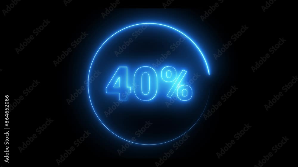 40 Percent Discount neon animation.
40  percent off neon text animation
Looped animated video with a figure of 40 percent.