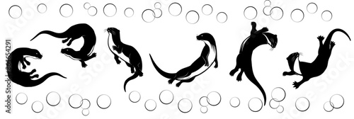 otter silhouette vector