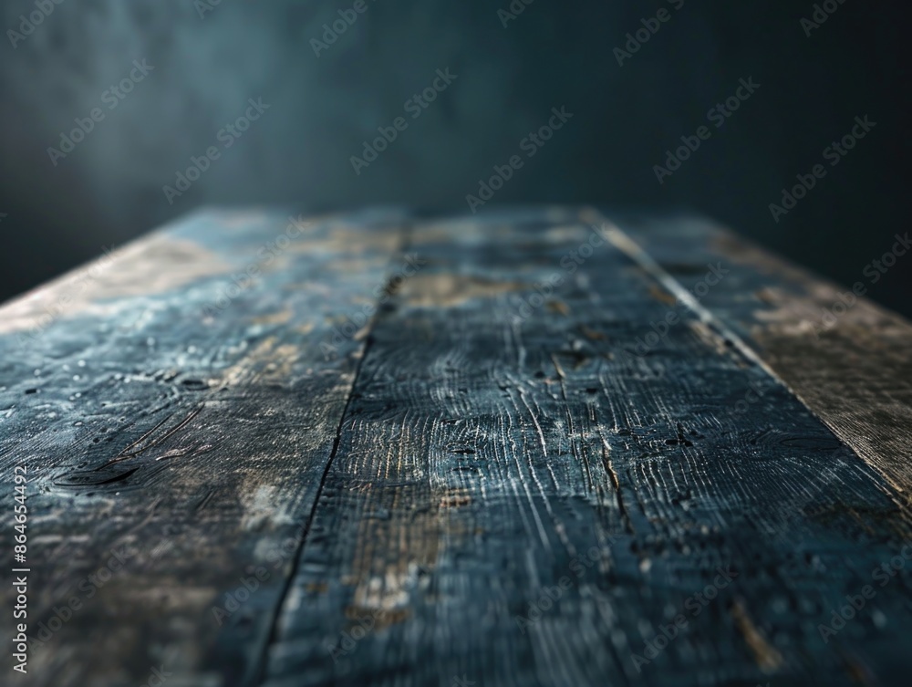 A close-up shot of a wooden table against a dark background A close-up shot of a wooden table against a dark background