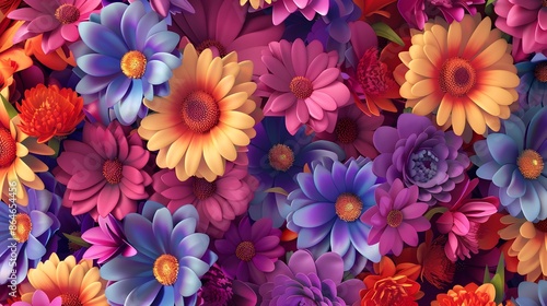 background of colorful flowers hd realistic pattern © Love Mohammad