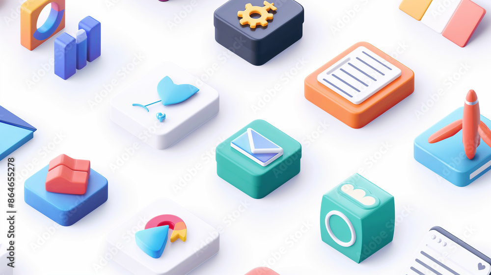 Fototapeta premium icons set for business