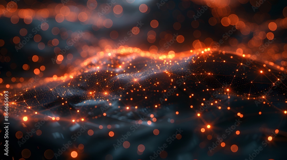 Obraz premium firewall with node connection on internet service access