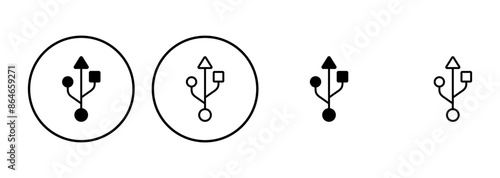Usb icon set. Flash disk icon vector