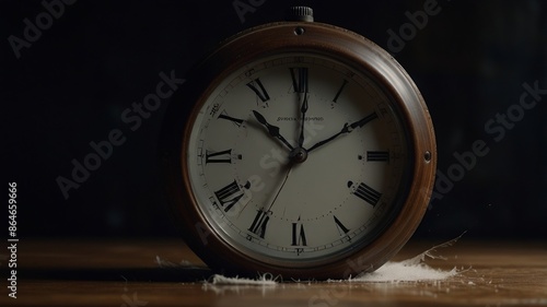 Wallpaper Mural old clock on wood Torontodigital.ca