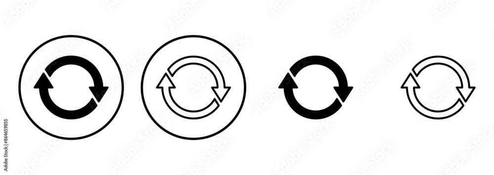 Refresh icon set. Reload icon vector. Update icon. Refresh icon set. Reload icon vector. Update icon.