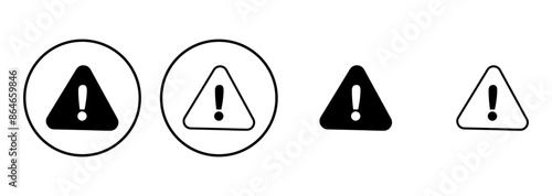 Exclamation danger sign. attention sign icon set. Hazard warning attention sign