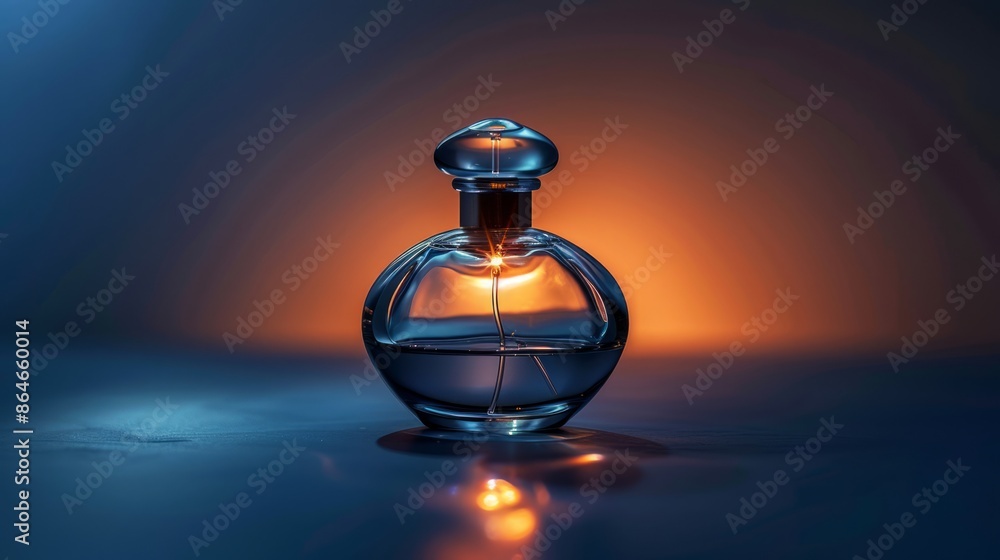 Elegant Perfume Bottle with a Captivating Glow in a Dark Minimalist Setting Elegant Perfume Bottle with a Captivating Glow in a Dark Minimalist Setting