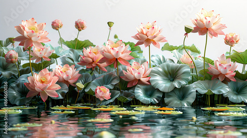 Lotus flower vector watercolor paint 
