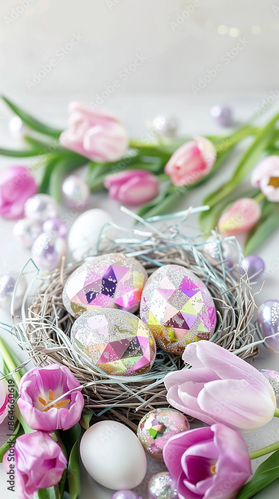 The Colorful Easter Eggs Background: Vibrant Celebration of Spring and Renewal. Ideal for greeting cards, Easter-themed decorations, social media posts, event invitations, and digital backgrounds The Colorful Easter Eggs Background: Vibrant Celebration of Spring and Renewal. Ideal for greeting cards, Easter-themed decorations, social media posts, event invitations, and digital backgrounds