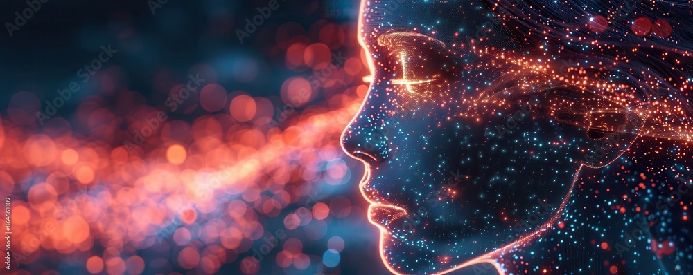 Abstract depiction of AI learning to create deepfake images, Deepfake technology, neural network artistry Abstract depiction of AI learning to create deepfake images, Deepfake technology, neural network artistry