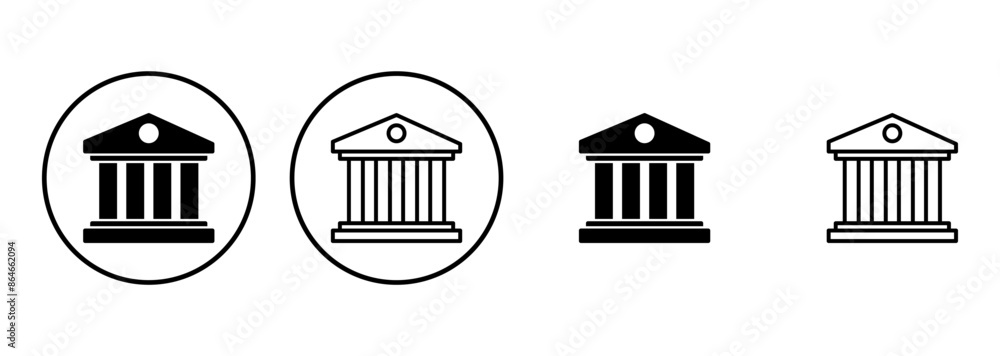 Bank icon set. bank vector icon, museum, university Bank icon set. bank vector icon, museum, university