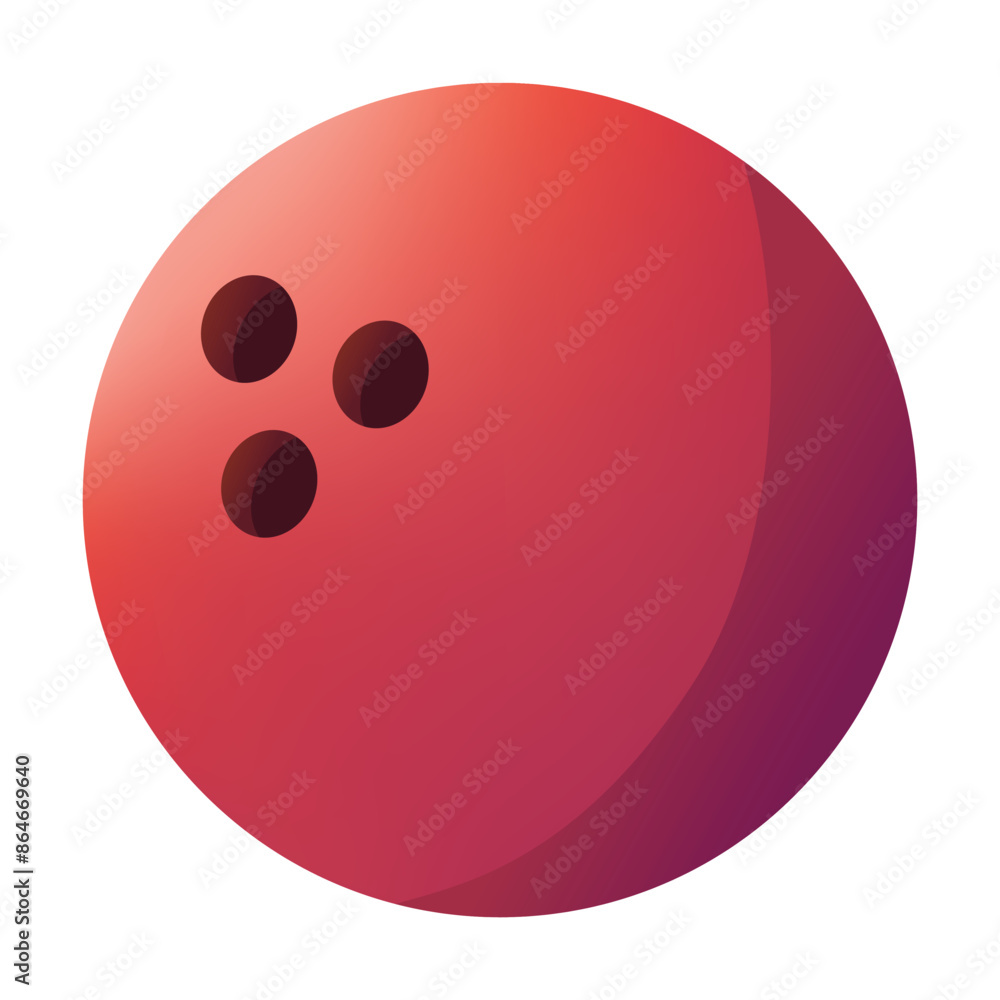 Fototapeta premium Red bowling ball vector illustration, bowling ball clip art, bowling ball icon