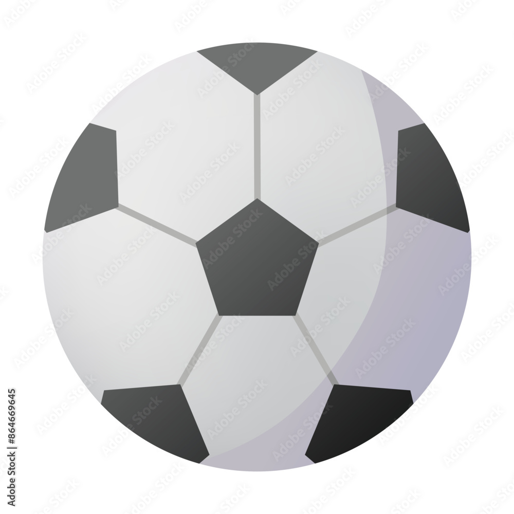 Soccer ball clip art vector illustration, football icon in flat style, clip art soccer ball, sports equipment item
