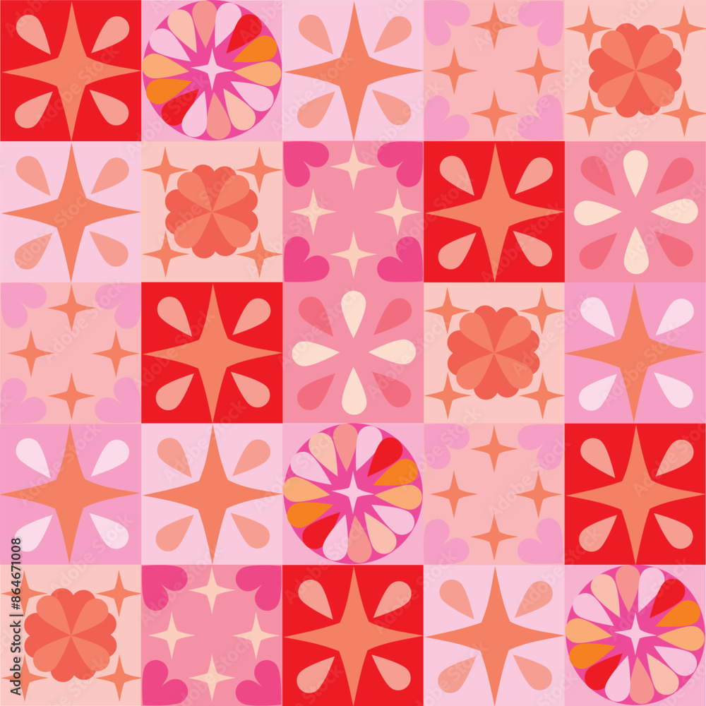 Christmas Santa seamless pattern with flower Christmas Santa seamless pattern with flower