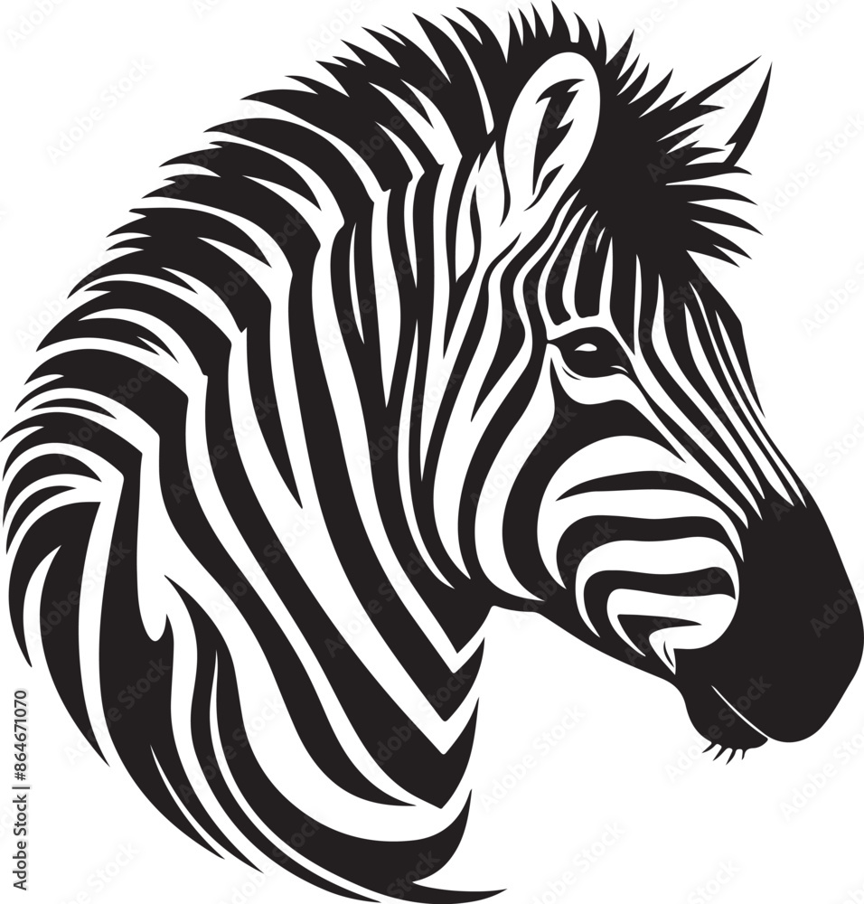 Fototapeta premium Zebra Silhouette vector illustration