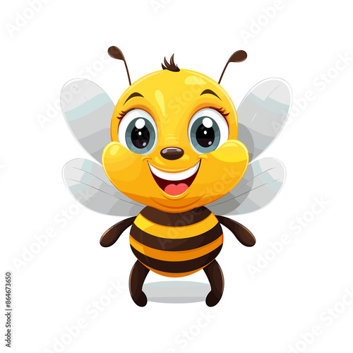 a bee with a bee on its face and a bee with a big smile on its face