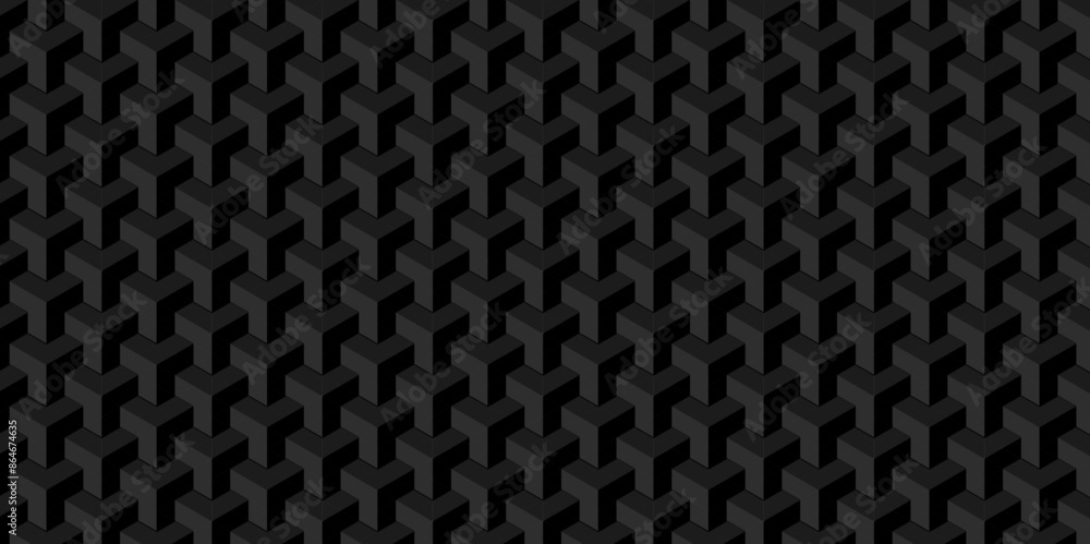 Vector of cube geometric pattern grid backdrop triangle background. Abstract cube geometric tile and mosaic wall or grid backdrop hexagon technology. black or gray geometric block cube structure. Vector of cube geometric pattern grid backdrop triangle background. Abstract cube geometric tile and mosaic wall or grid backdrop hexagon technology. black or gray geometric block cube structure.
