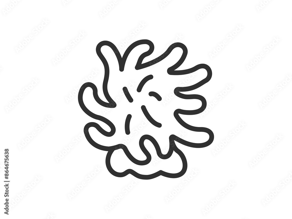 イソギンチャクのアイコン(線画)のイラスト イソギンチャクのアイコン(線画)のイラスト