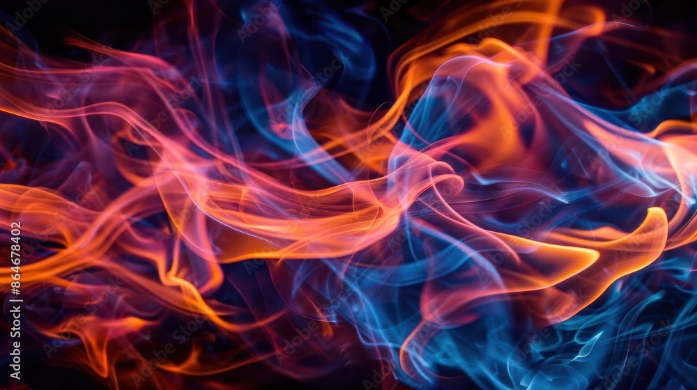 mesmerizing fire dancing against pitchblack background vibrant flames create intricate patterns of orange red and blue mesmerizing fire dancing against pitchblack background vibrant flames create intricate patterns of orange red and blue
