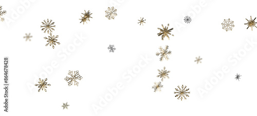 Snowflake Blizzard: Brilliant 3D Illustration Showcasing Descending Holiday Snowflakes