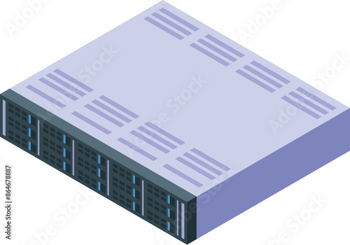 Modern server unit is processing large amounts of data for cloud computing services