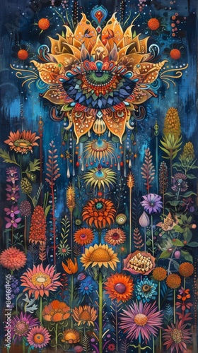 Wallpaper Mural An abstract illustration depicting merging with infinity or spirituality. Torontodigital.ca