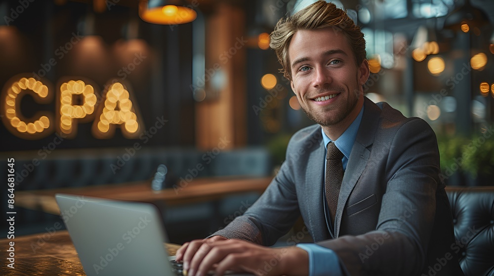 CEO- CFO - Business Executive - Auditor - CPA - Meeting clients in a high-end lobby - natural light - blurred background - smiling and confident CEO- CFO - Business Executive - Auditor - CPA - Meeting clients in a high-end lobby - natural light - blurred background - smiling and confident