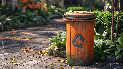 3D rendering of a garbage bin illustration.