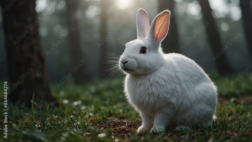 white rabbit on the grass,a white rabbit white rabbit on the grass,a white rabbit