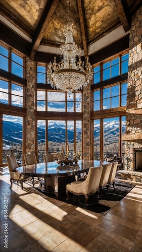 A dream mansion worth tens of millions of dollars with breathtaking views in Aspen, Colorado. Visualized from a real source. © Luxury Richland
