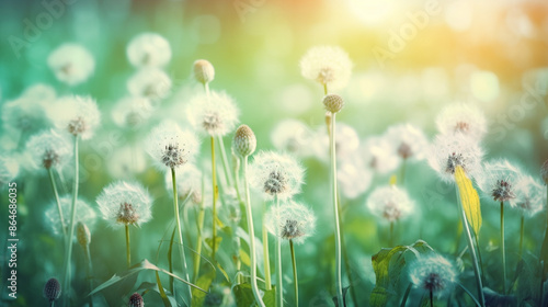 タンポポの美しい風景