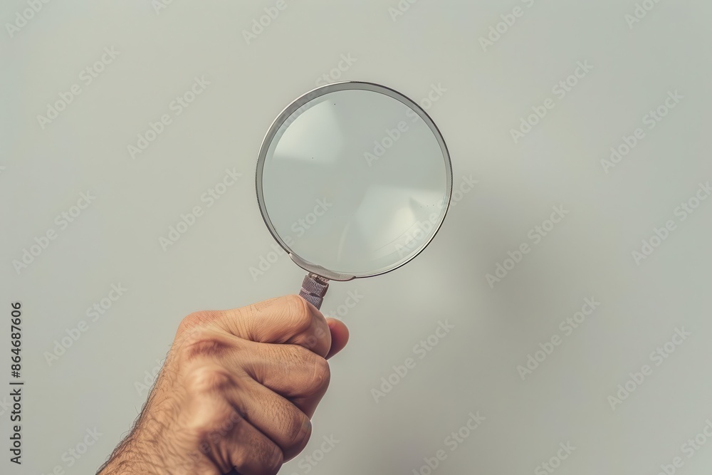 curious hand holding a magnifying glass against a clean light grey background symbolizing investigation analysis and attention to detail minimalist photography curious hand holding a magnifying glass against a clean light grey background symbolizing investigation analysis and attention to detail minimalist photography