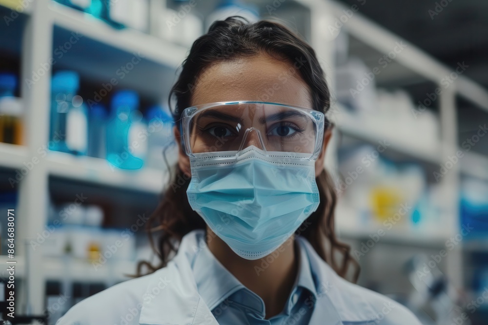 dedicated researcher in protective mask working in laboratory innovative medicine development dedicated researcher in protective mask working in laboratory innovative medicine development