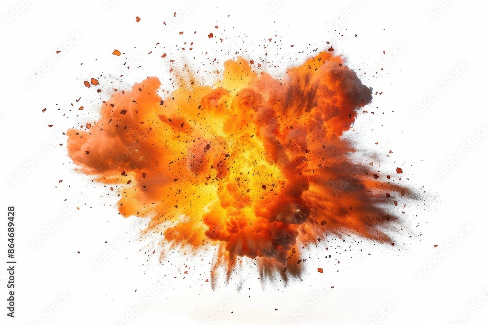 dramatic explosion with raging fire and flames isolated on white background abstract energy burst dramatic explosion with raging fire and flames isolated on white background abstract energy burst