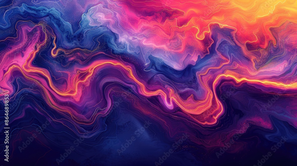 Abstract illustration wallpaper with neon lights and colors. Generative AI  