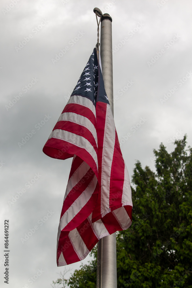Naklejka premium american flag in the wind