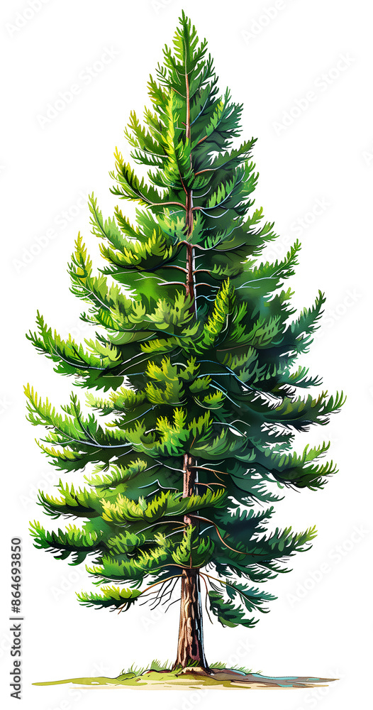 pine tree on a white background pine tree on a white background