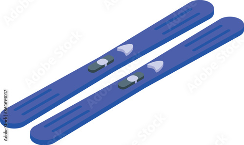 Blue mountain skis for winter sports representing skiing and recreation