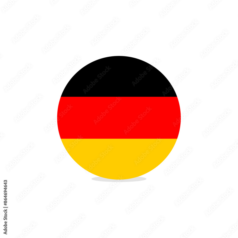 Obraz premium Germany flag vector. German country national flag in round circle shape isolated on white background