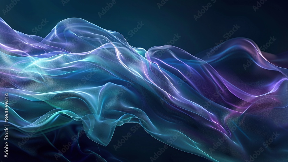 Fototapeta premium Blue and purple light effect acidic tech liquid fluid background