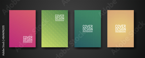 set cover design with modern geometric lines textured pattern and colorful dynamic gradation