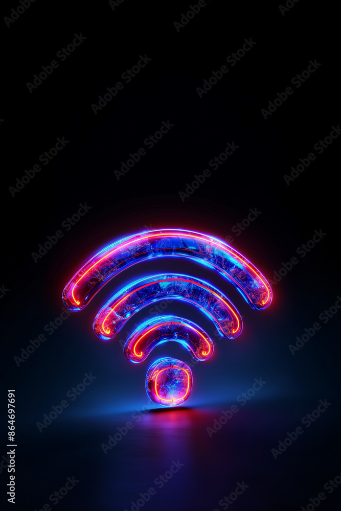 wireless network symbol on black background wireless network symbol on black background