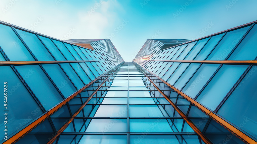 Obraz premium Architectural Shot of a Modern Building Showcasing Striking Geometric Lines and Urban Design Elements Captured in a Stunning Image That Highlights Contemporary Architecture and Cityscape Beauty
