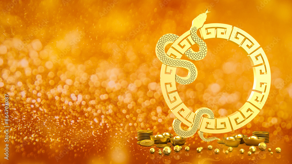 Naklejka premium The year of snake for holiday concept 3d rendering.