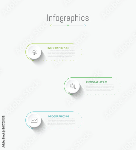 Infographic 3 options design elements for your business data. Vector Illustration.
