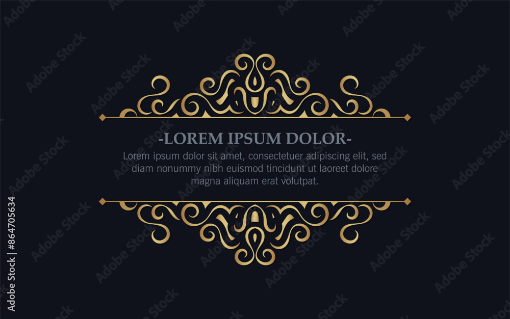 Luxury ornament greeting card vector template Luxury ornament greeting card vector template