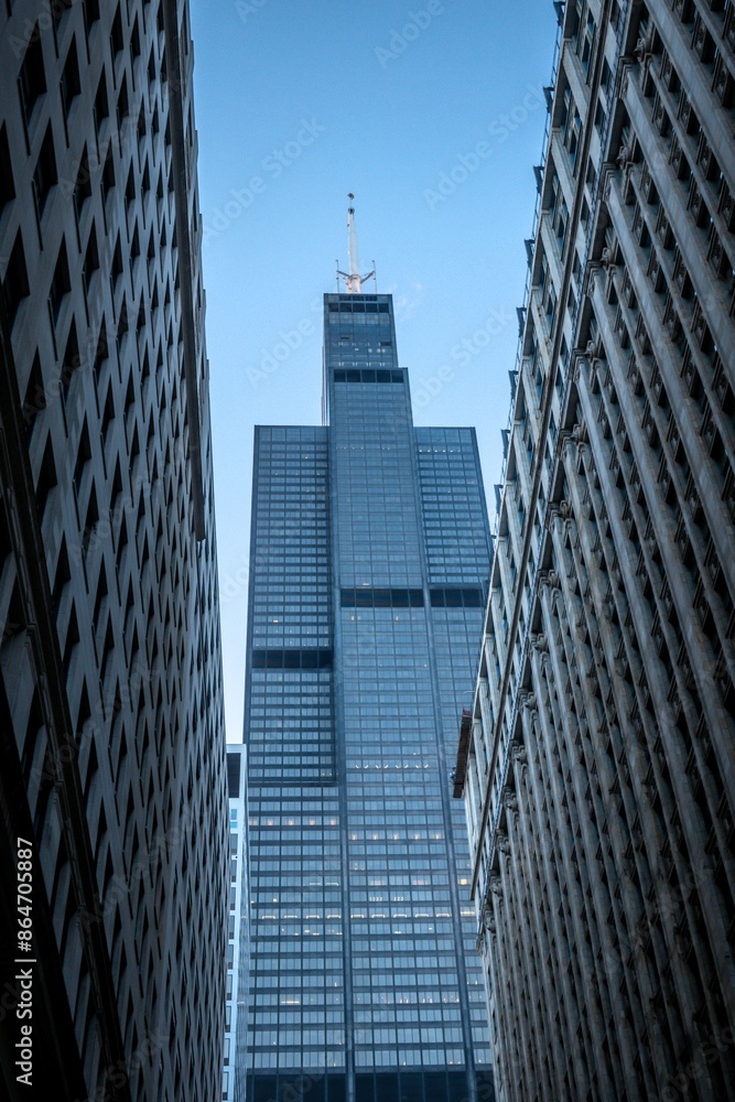 Obraz premium street views of city of chicago illinois on sunny day